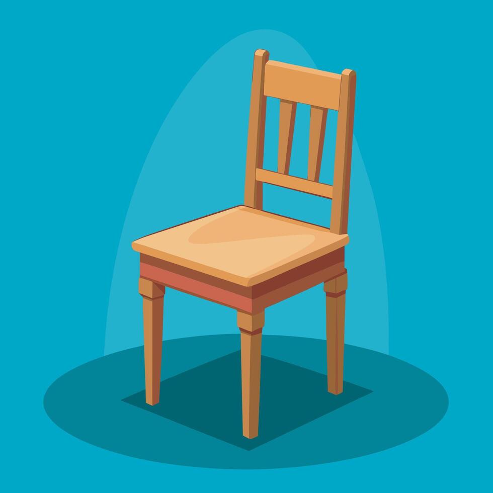 Wood chair for animation cartoon vector