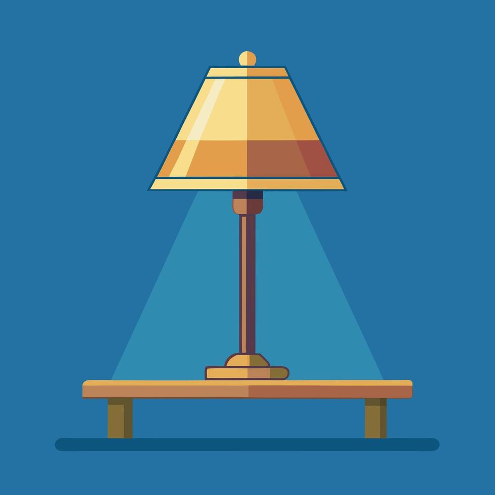 lamp on a wooden table vector