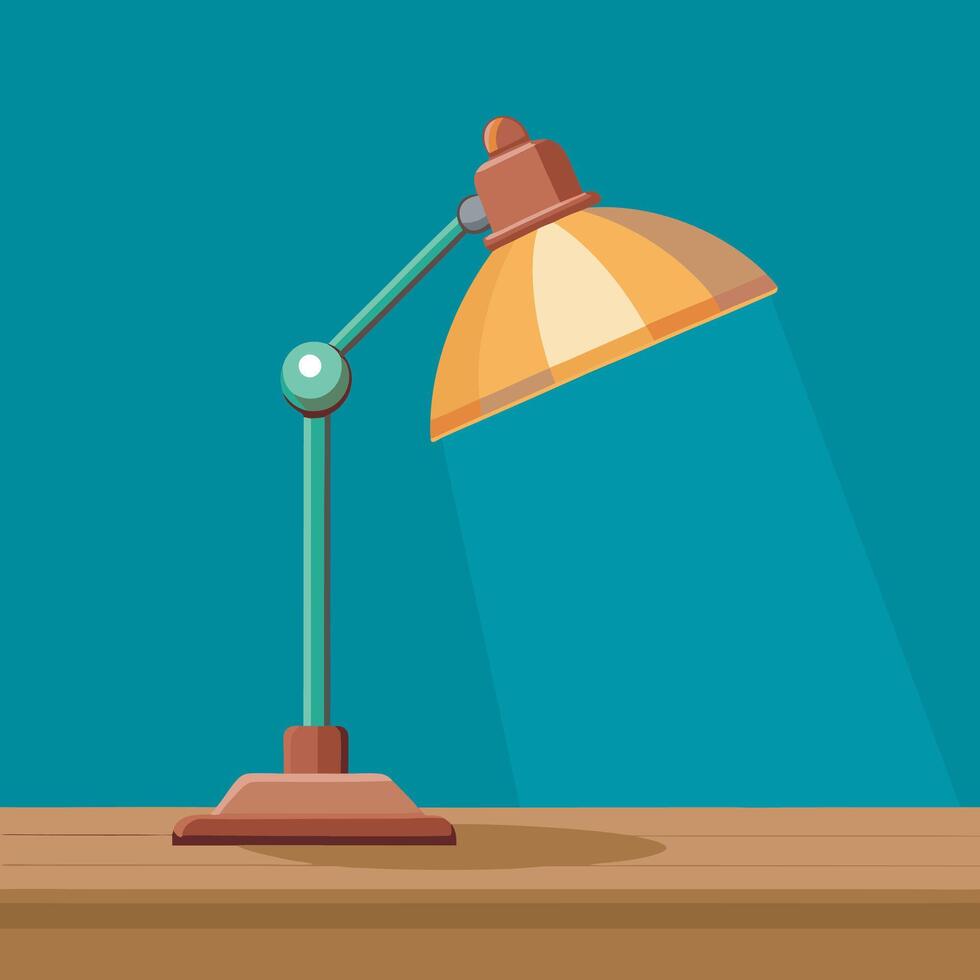 lamp on a wooden table vector