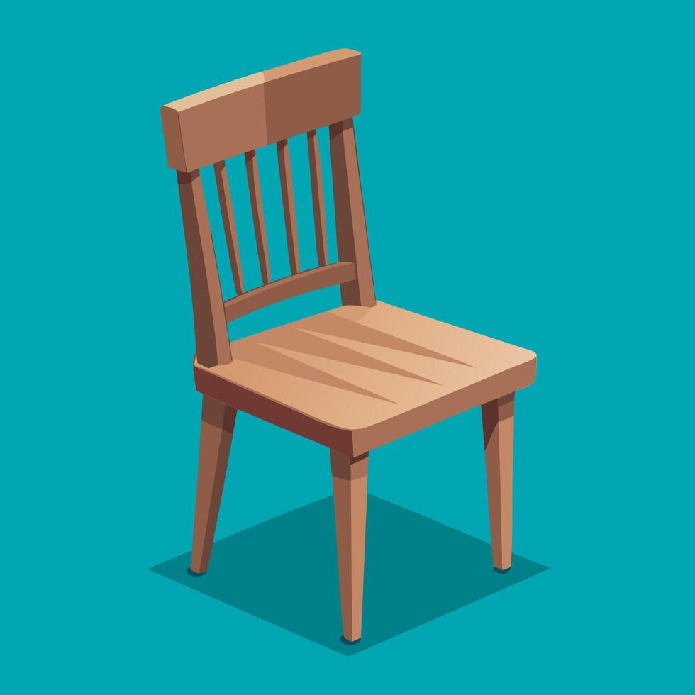 Wood chair for animation cartoon vector