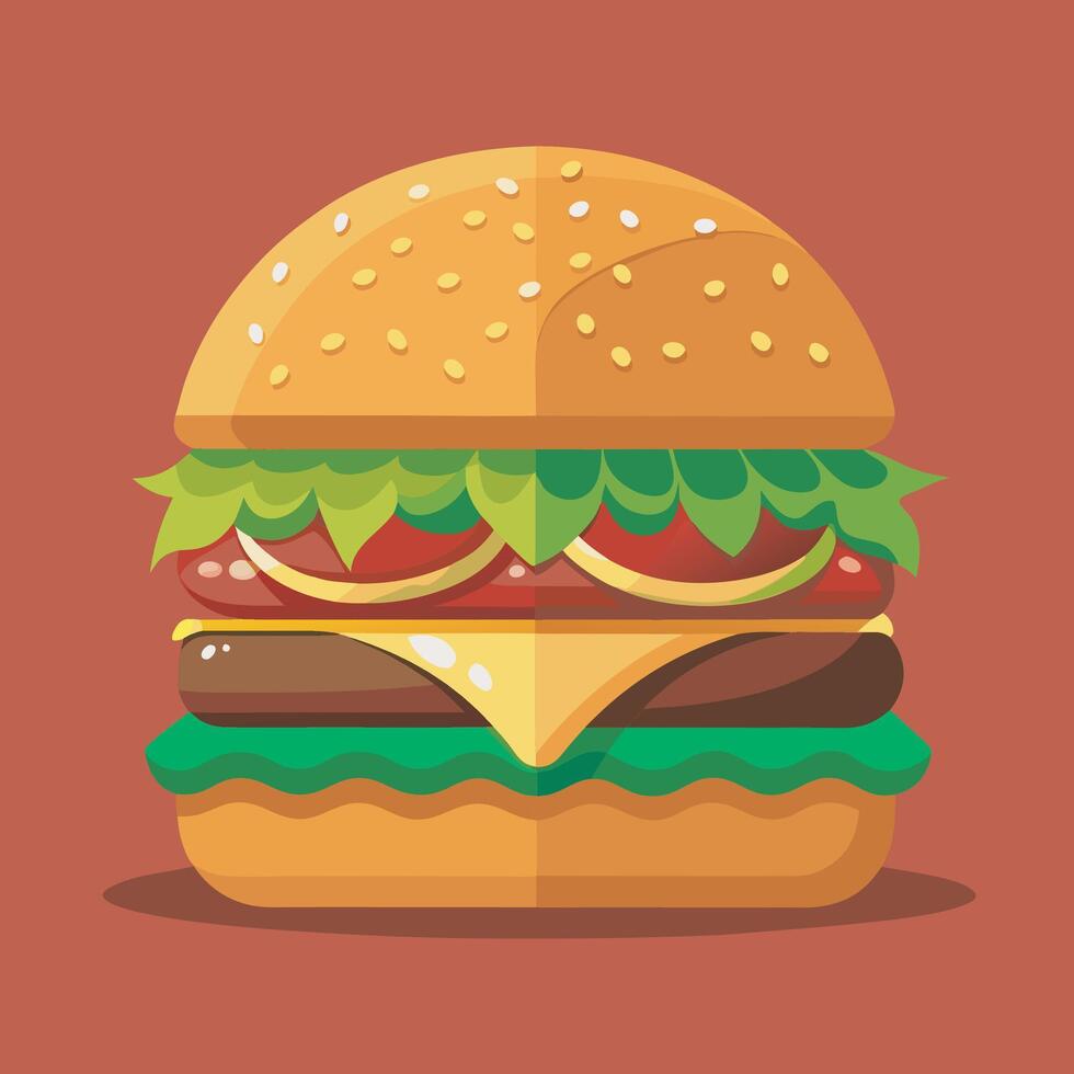 Delicious burger food on background vector