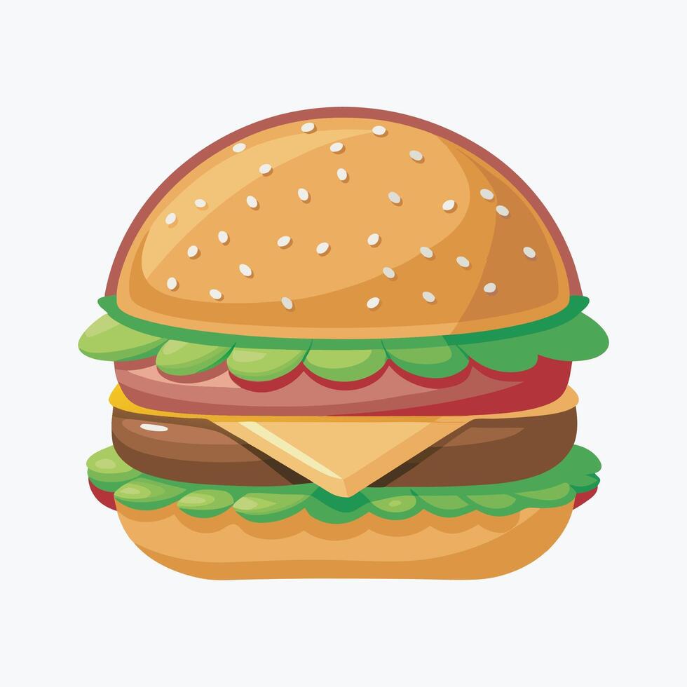Delicious burger food on background vector