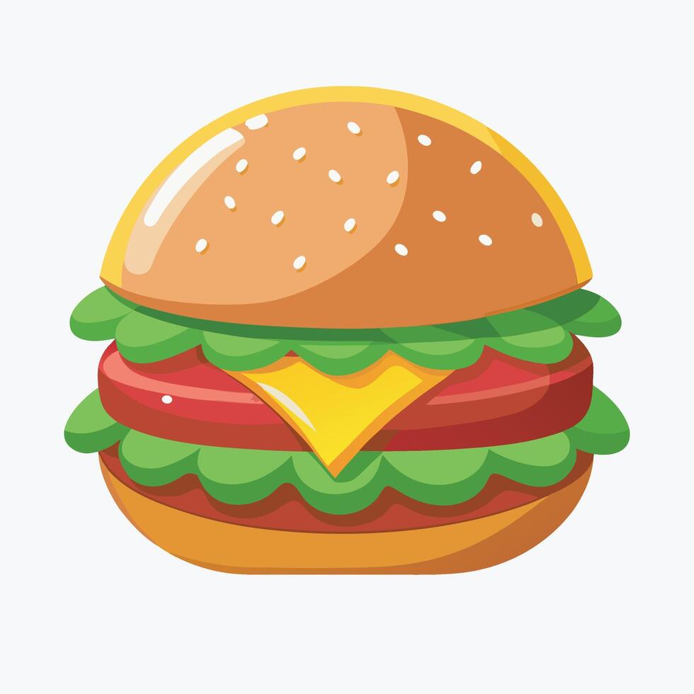 Delicious burger food on background vector