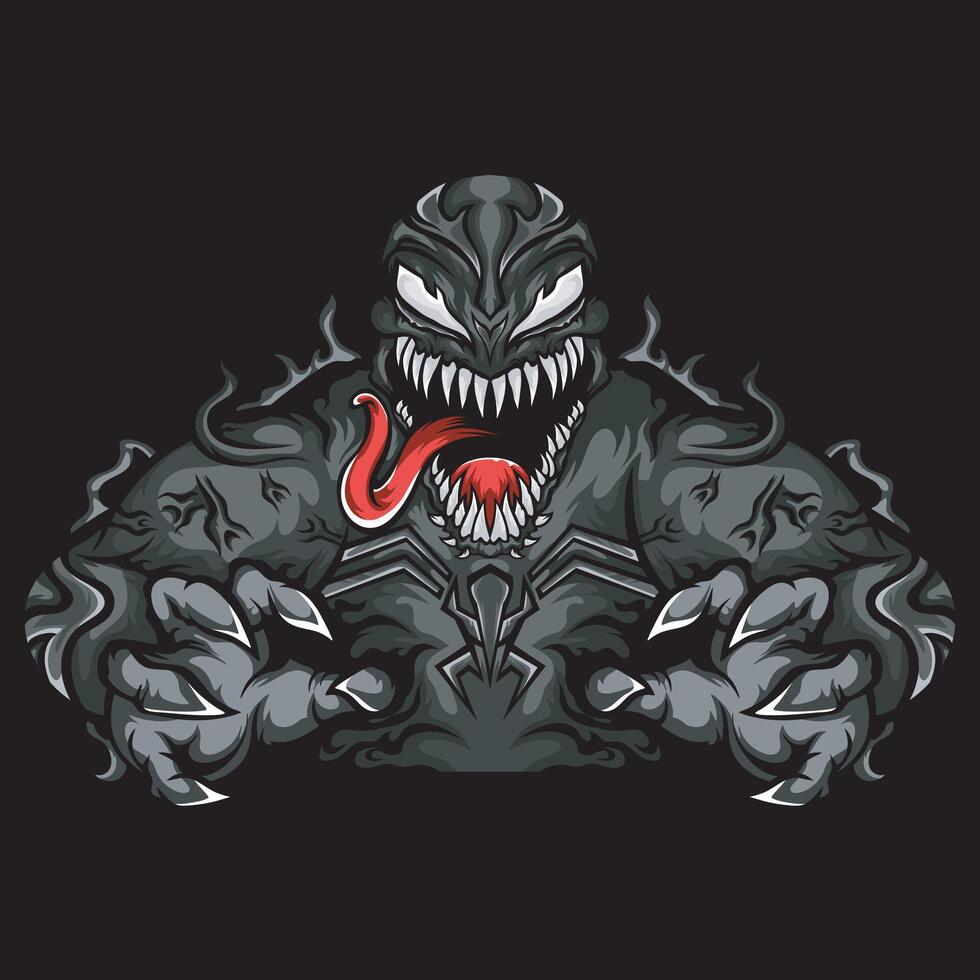 Print black Venom Pro animated vector