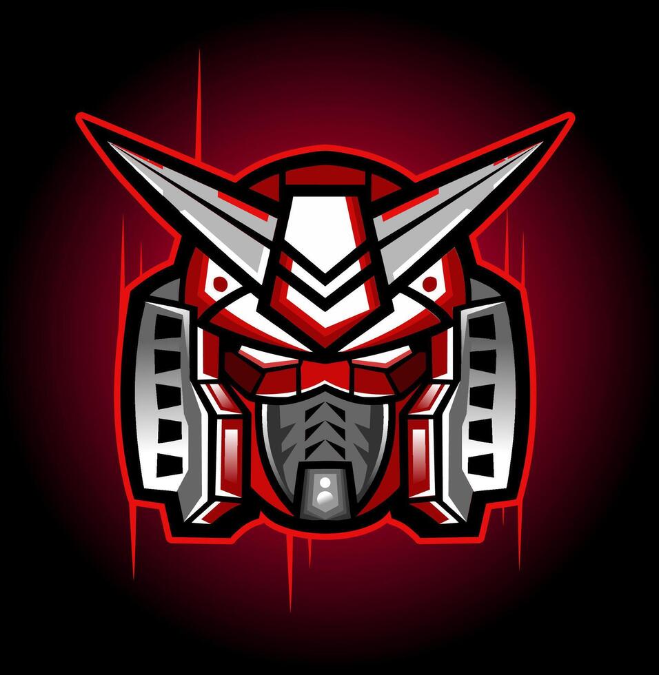 Gundam head cyborg futuristic Pro EPS vector