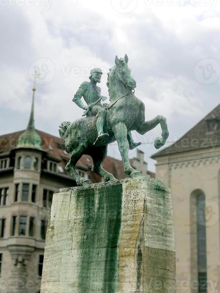 Scenic summer view of the Old Town architecture of Zurich photo