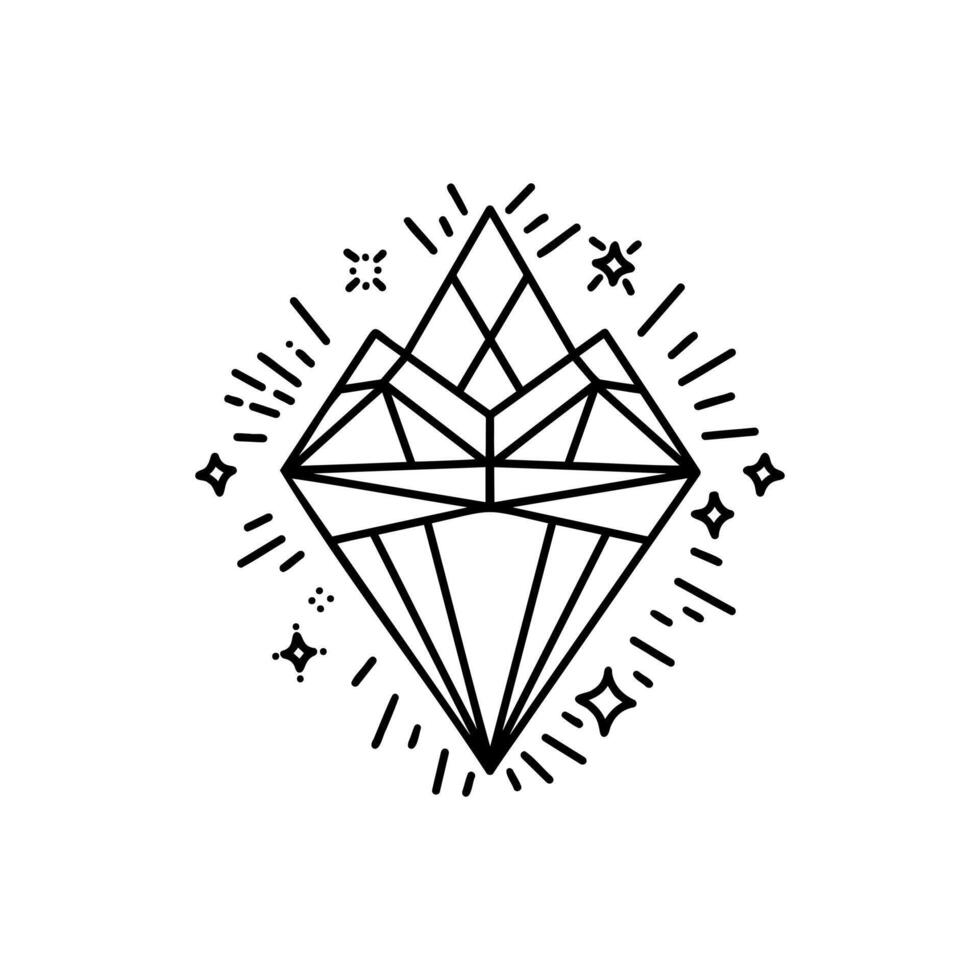 Hand drawn doodle diamond, gems icon. vector
