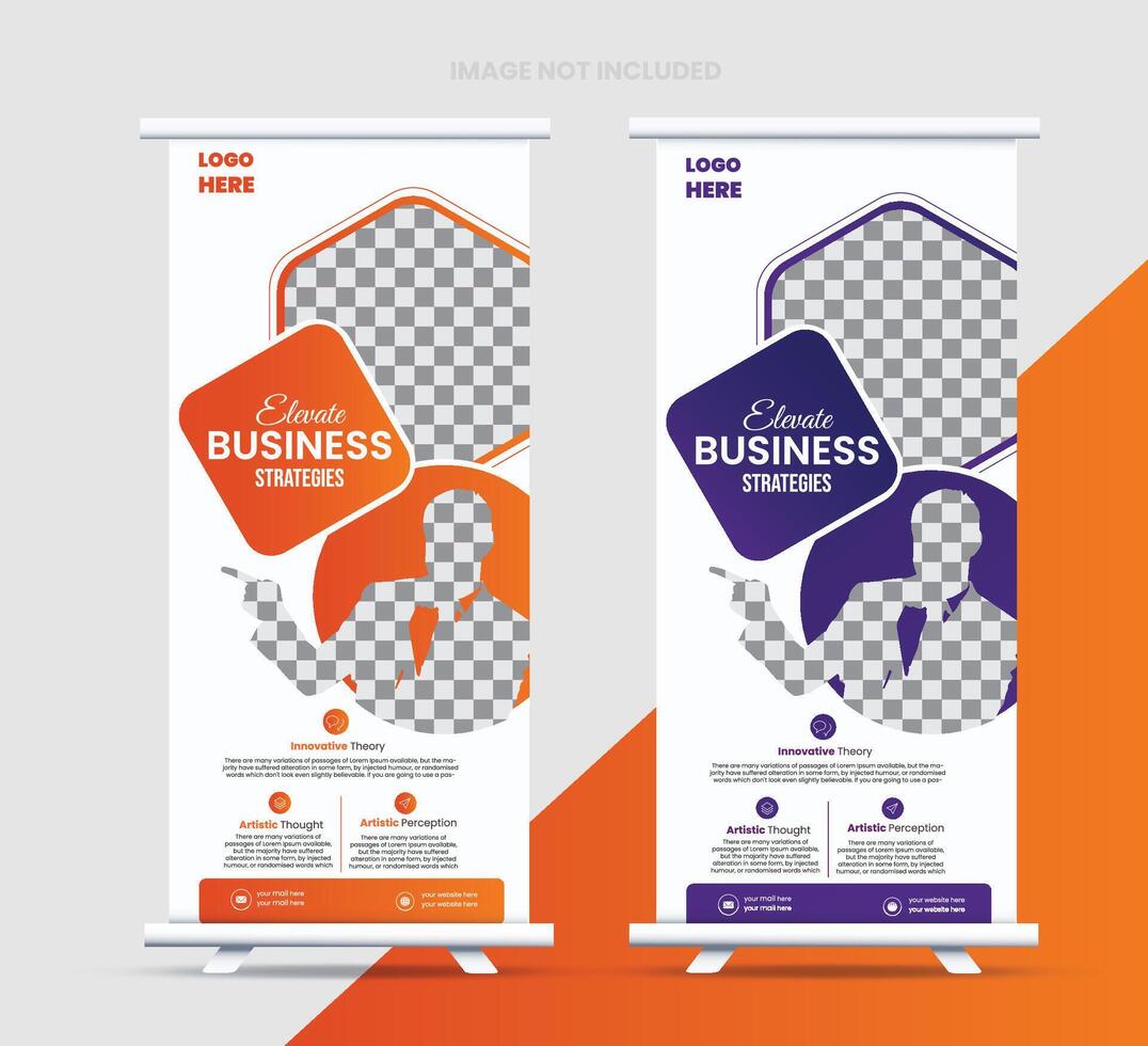 Corporate Business Roll-up banner stands template design. vector