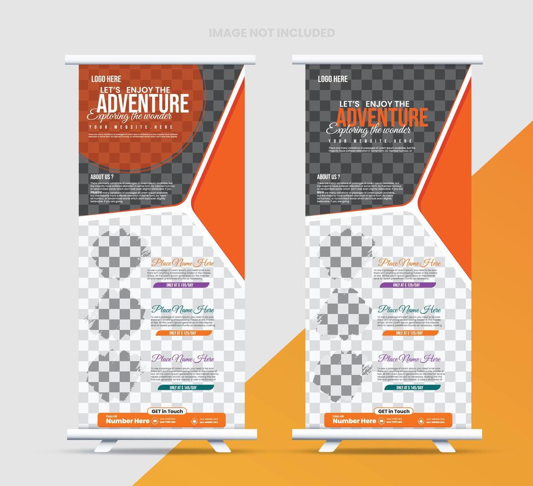 Tour and Travel rollup or X banner design template vector