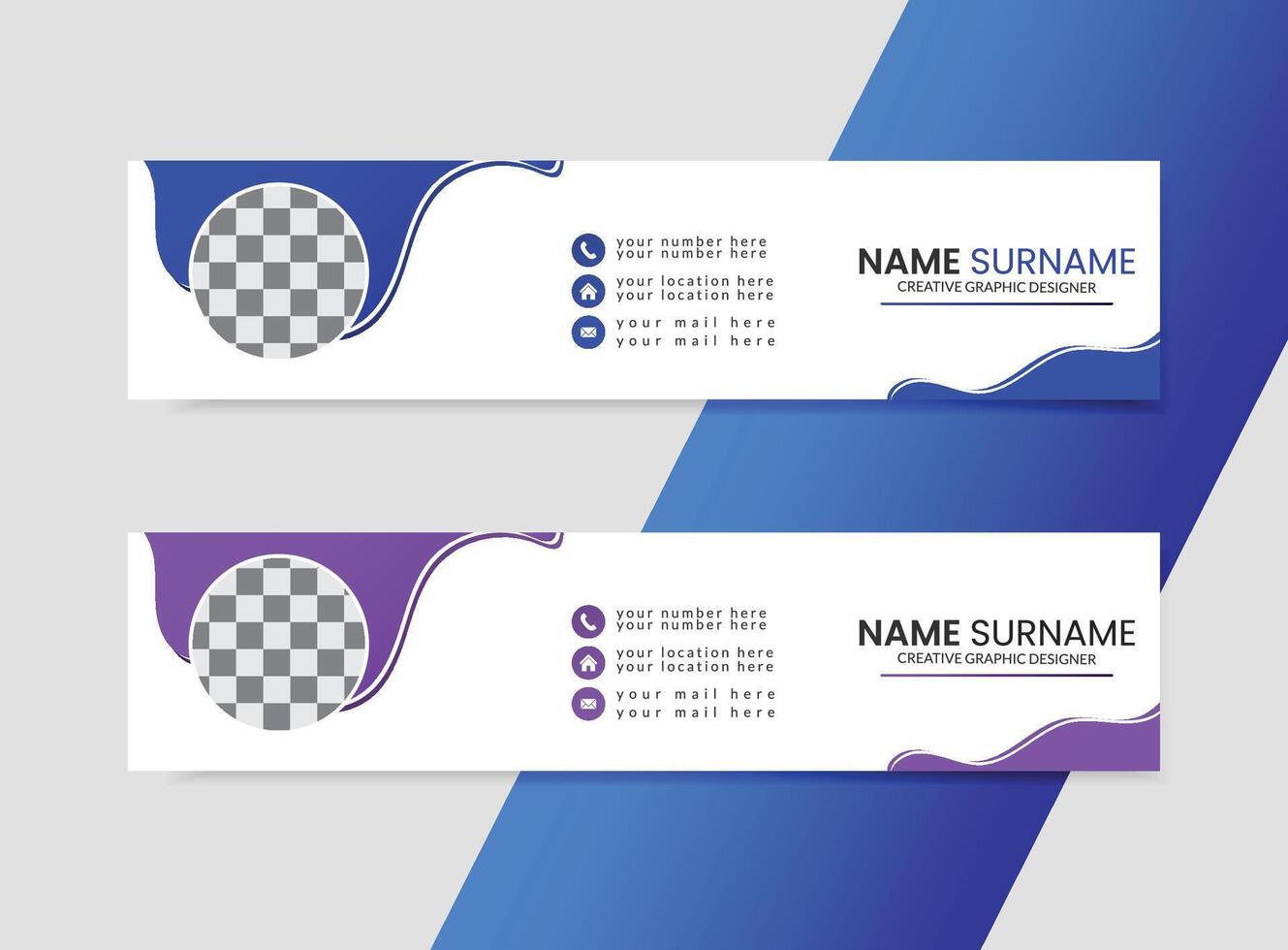Corporate email signature or email footer template. vector