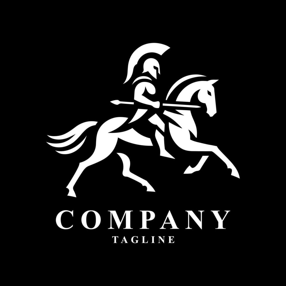Spartan warrior logo with a classic helmet and strong design. Perfect for gyms, battle games, or motivational content. The logo conveys courage, discipline, and determination. vector