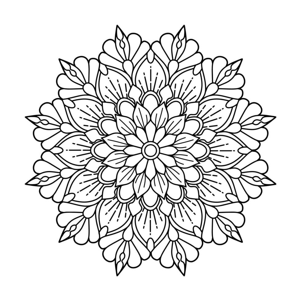 abstract line drawing. ethnic mandala art on white background vector