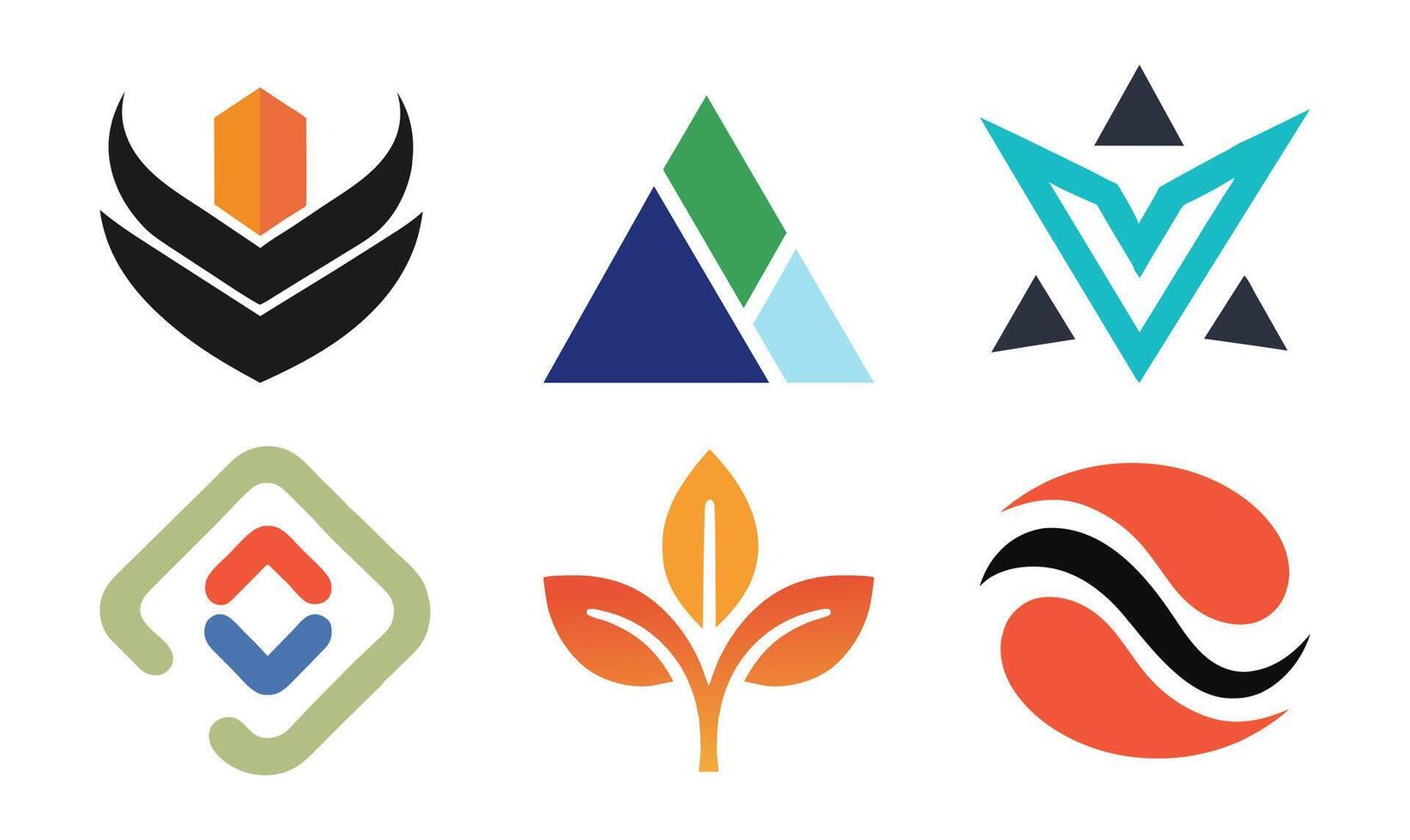 A Set of Six Abstract Minimal Logos vector