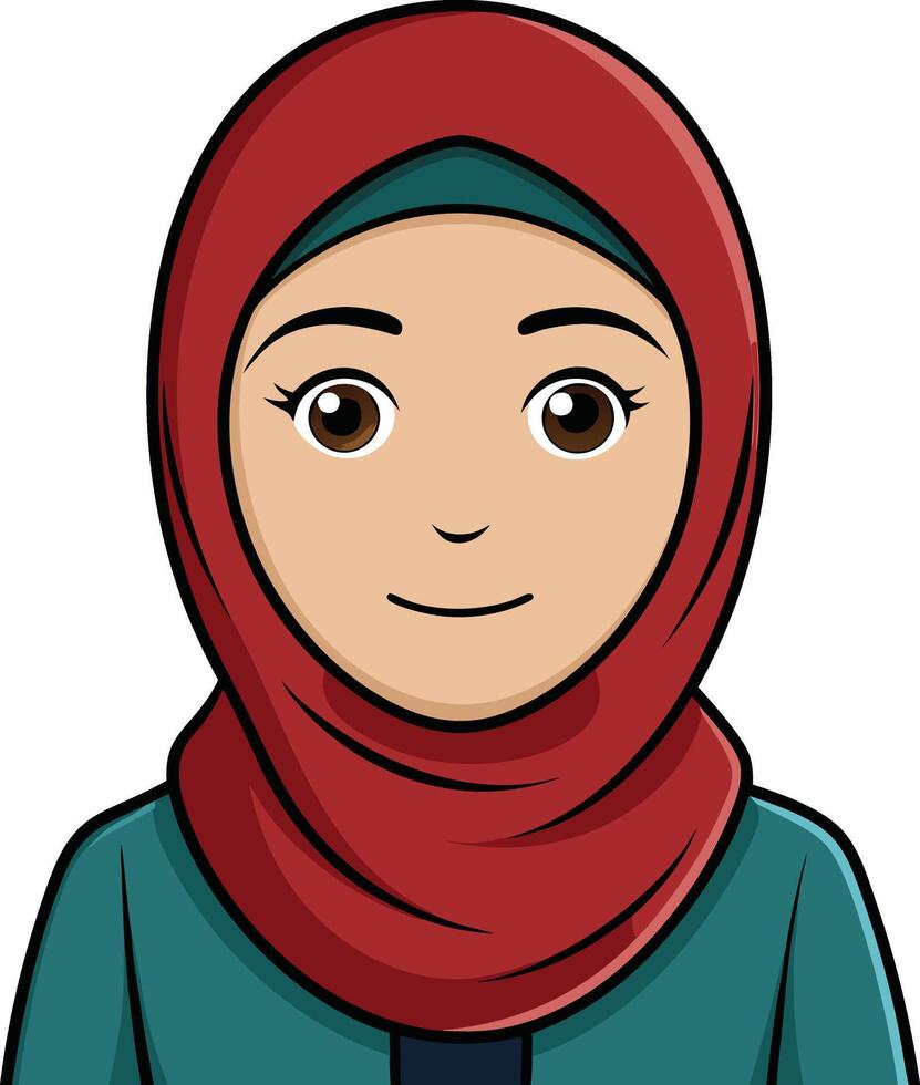 Muslim girl in hijab vector