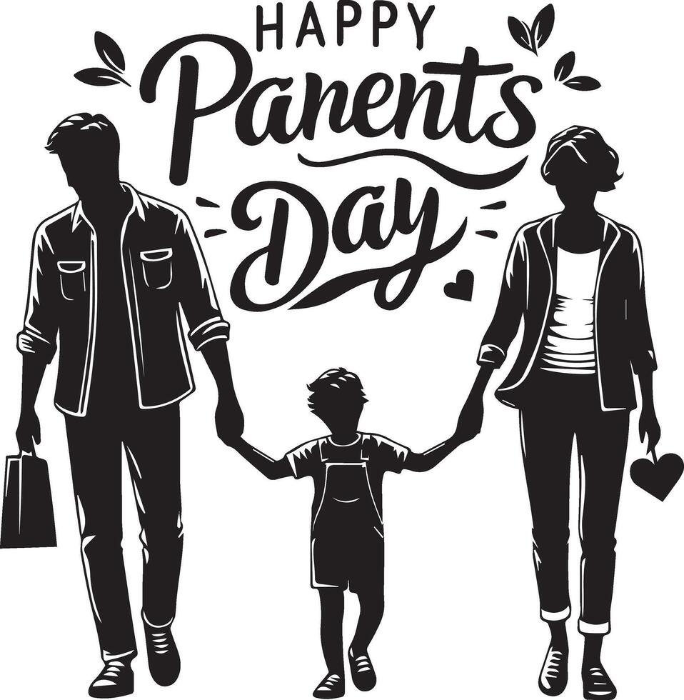 Happy Parents Day Greeting Card vector
