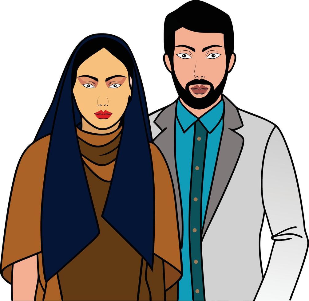 Muslima Husband and wife vector