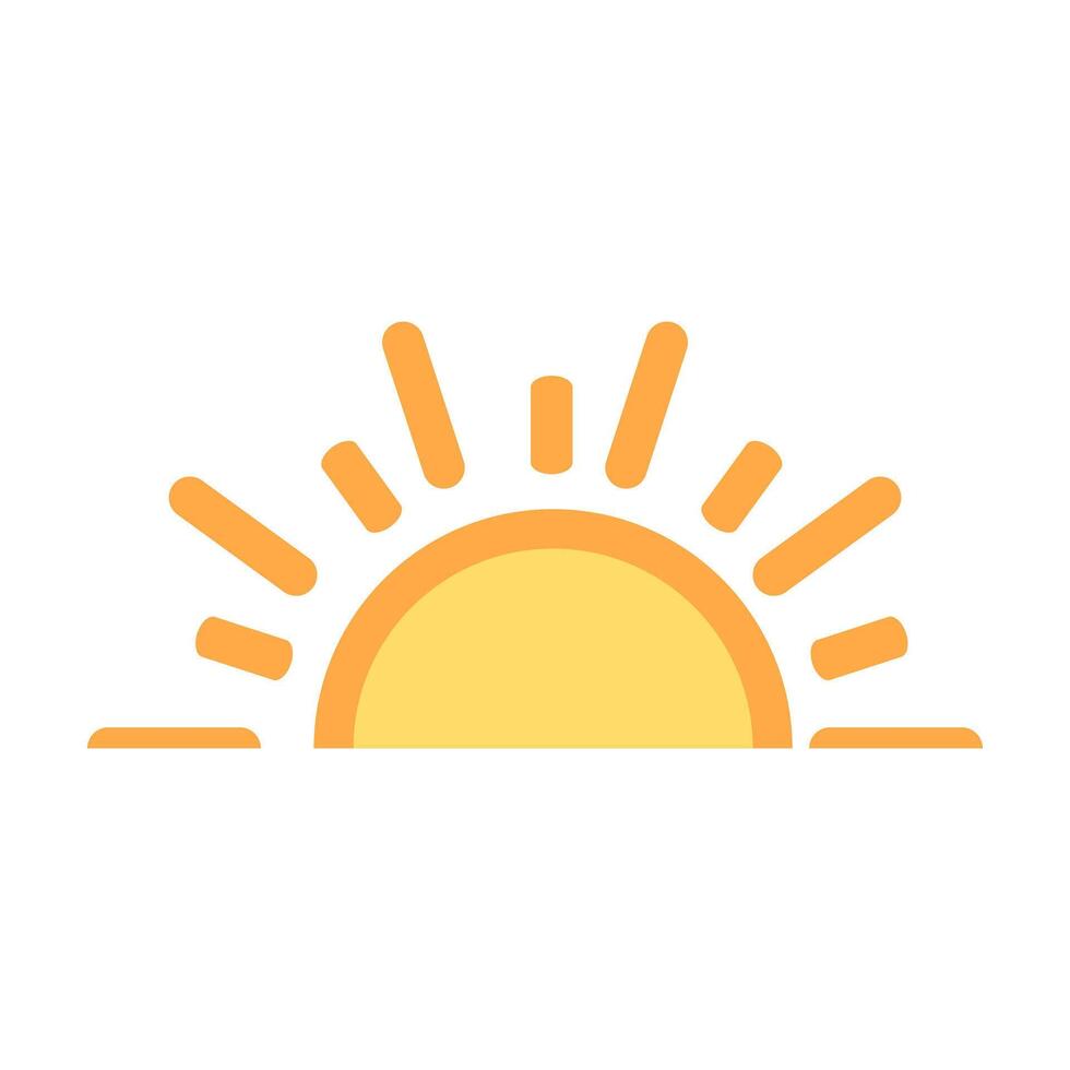 A half sun is setting downwards icon sunset concept for graphic design, logo, website, social media, mobile app, UI illustration vector