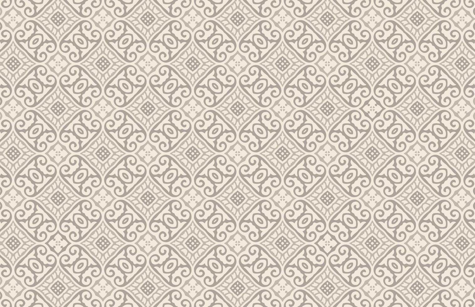 Textile brown color flowers fabric design pattern vector
