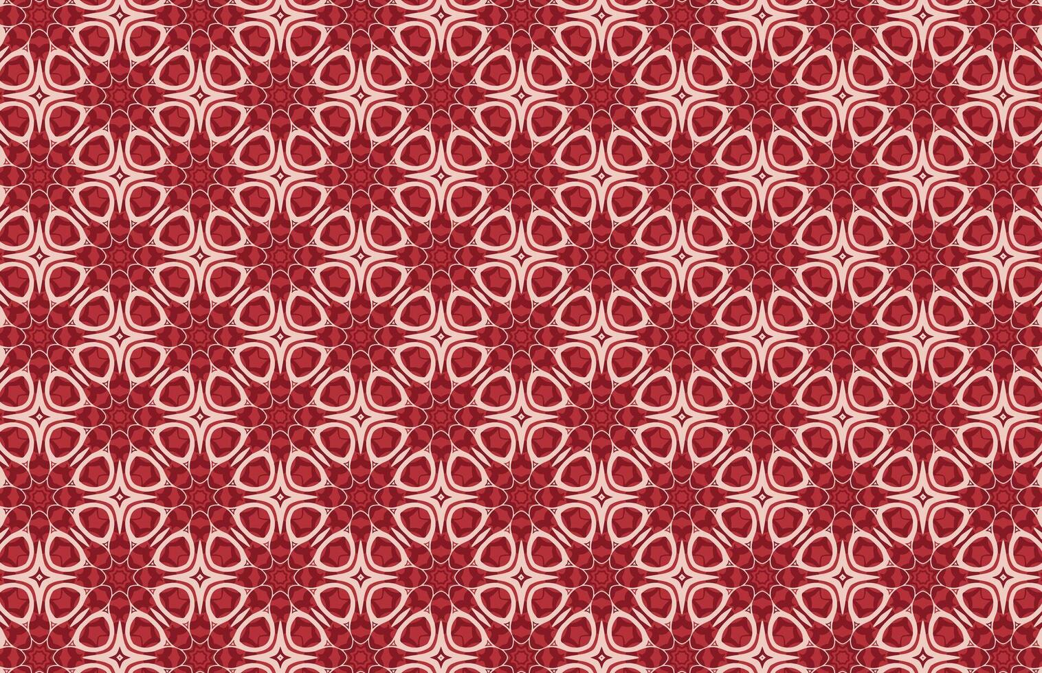 Decorative geometric red and white fabric design vector