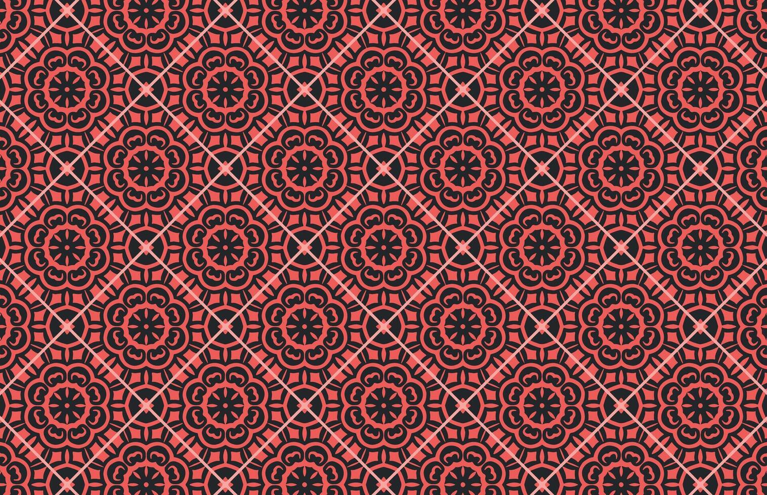 Red and black color geometric tile pattern vector