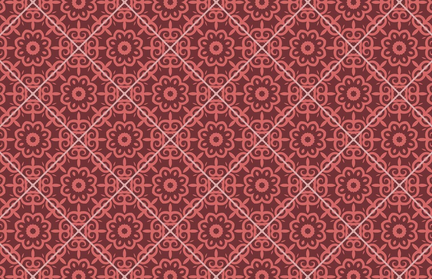 Red color geometric tile pattern vector