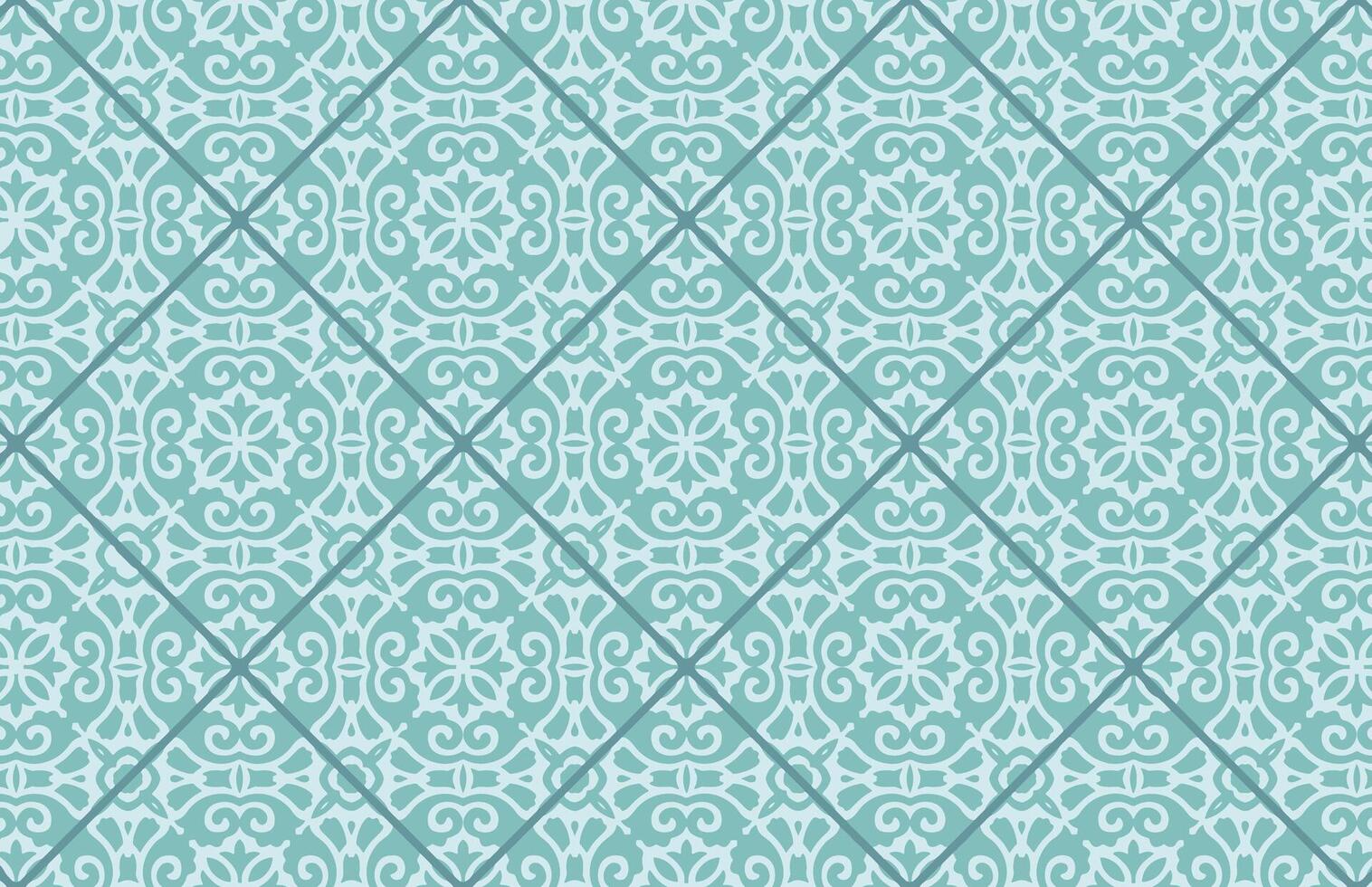 Blue decorative tile pattern vector