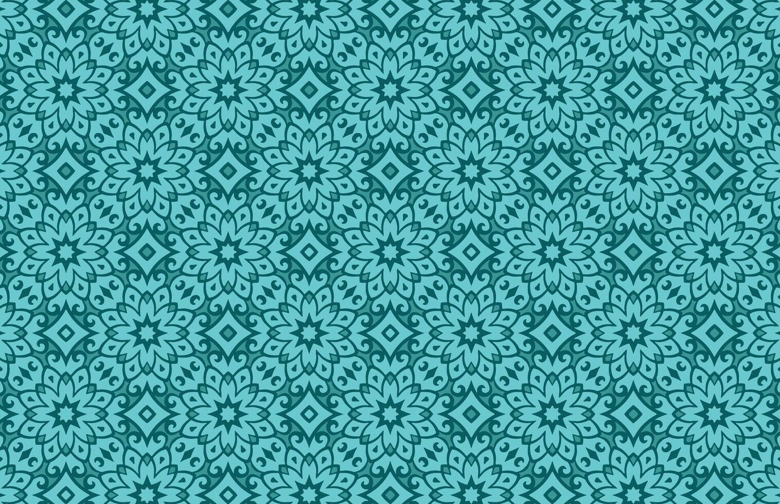 Blue color flower design fabric pattern vector