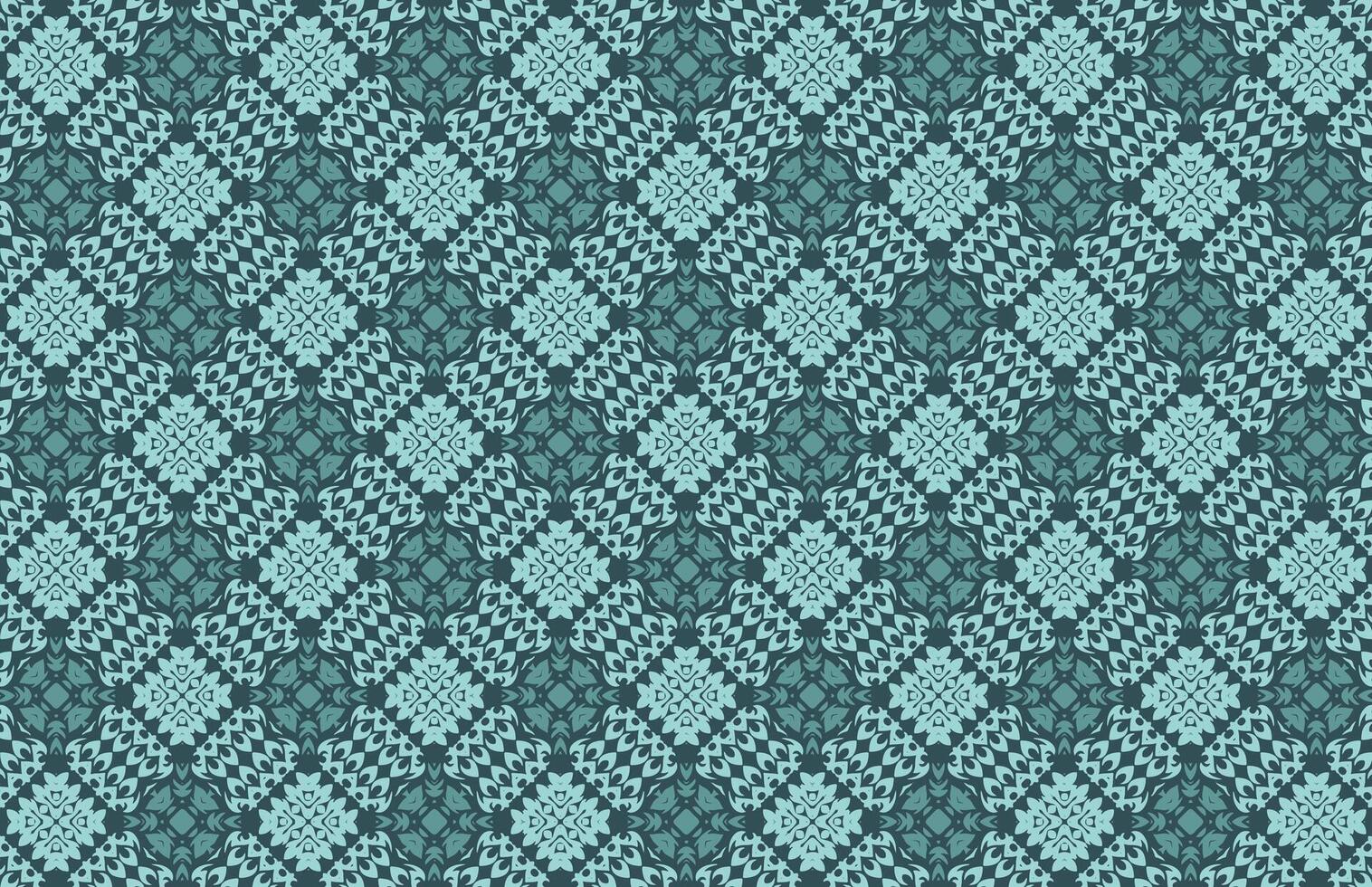 Decorative geometric blue color fabric design vector