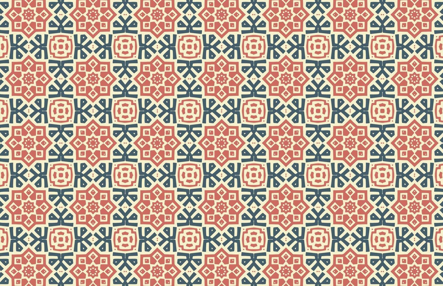 Geometric shapes blue and red pattern vector