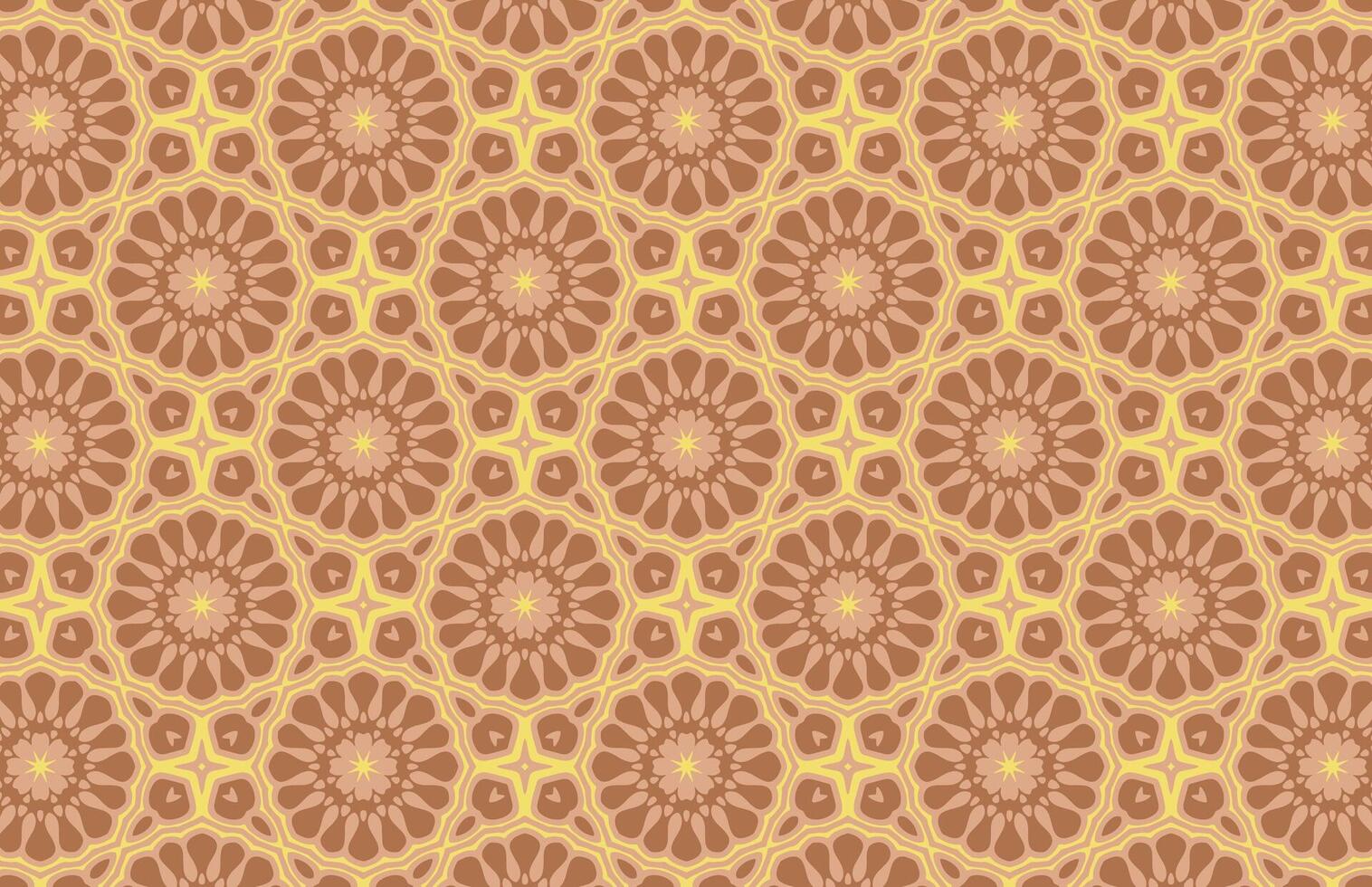 Brown and yellow decorative textile design pattern vector