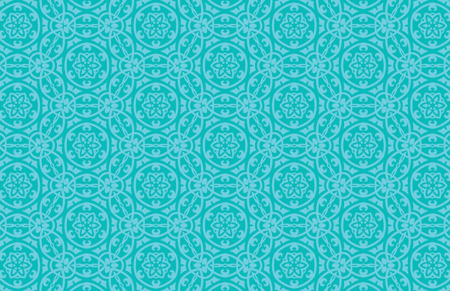 Textile blue circle floral pattern vector