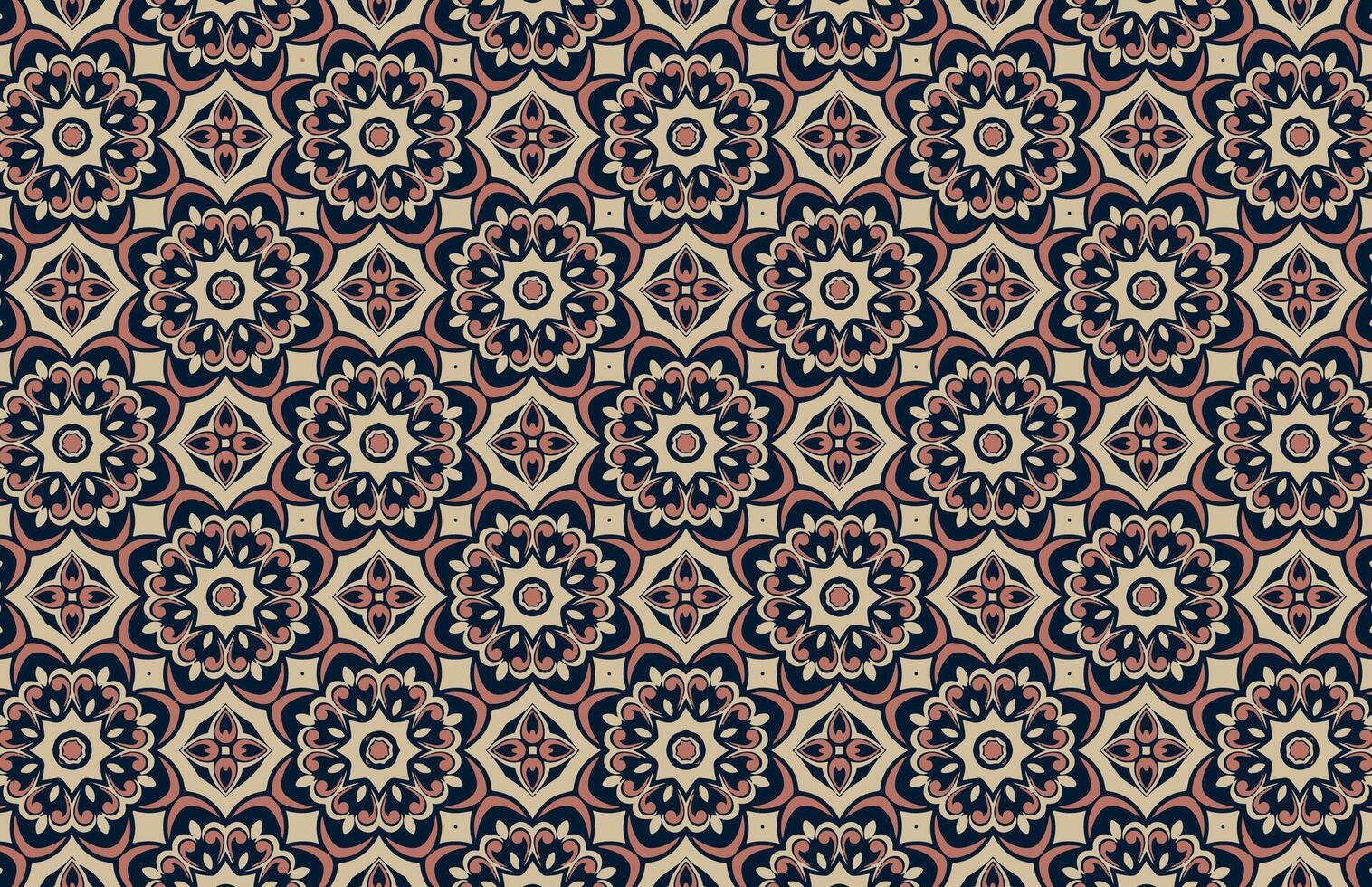 Brown color floral design pattern vector