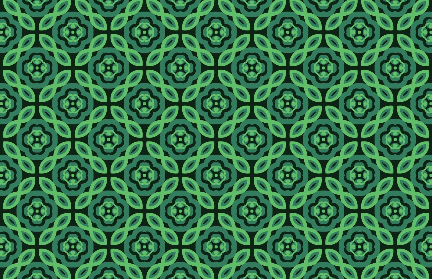 Decorative geometric green fabric design vector