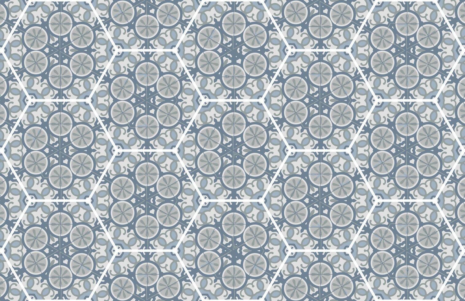 Geometric gray grunge tile pattern vector