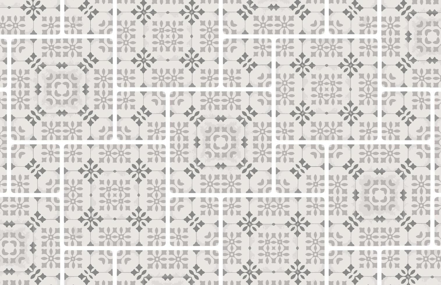 Old style tile wall design pattern vector