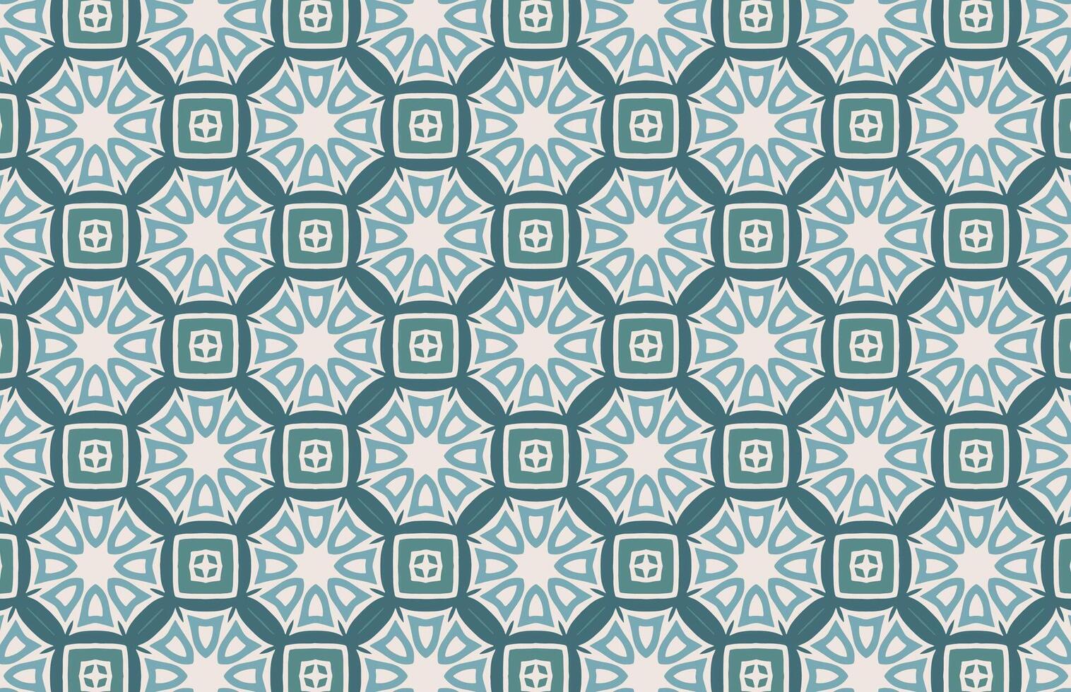 Blue color hexagonal decorative fabric design pattern vector