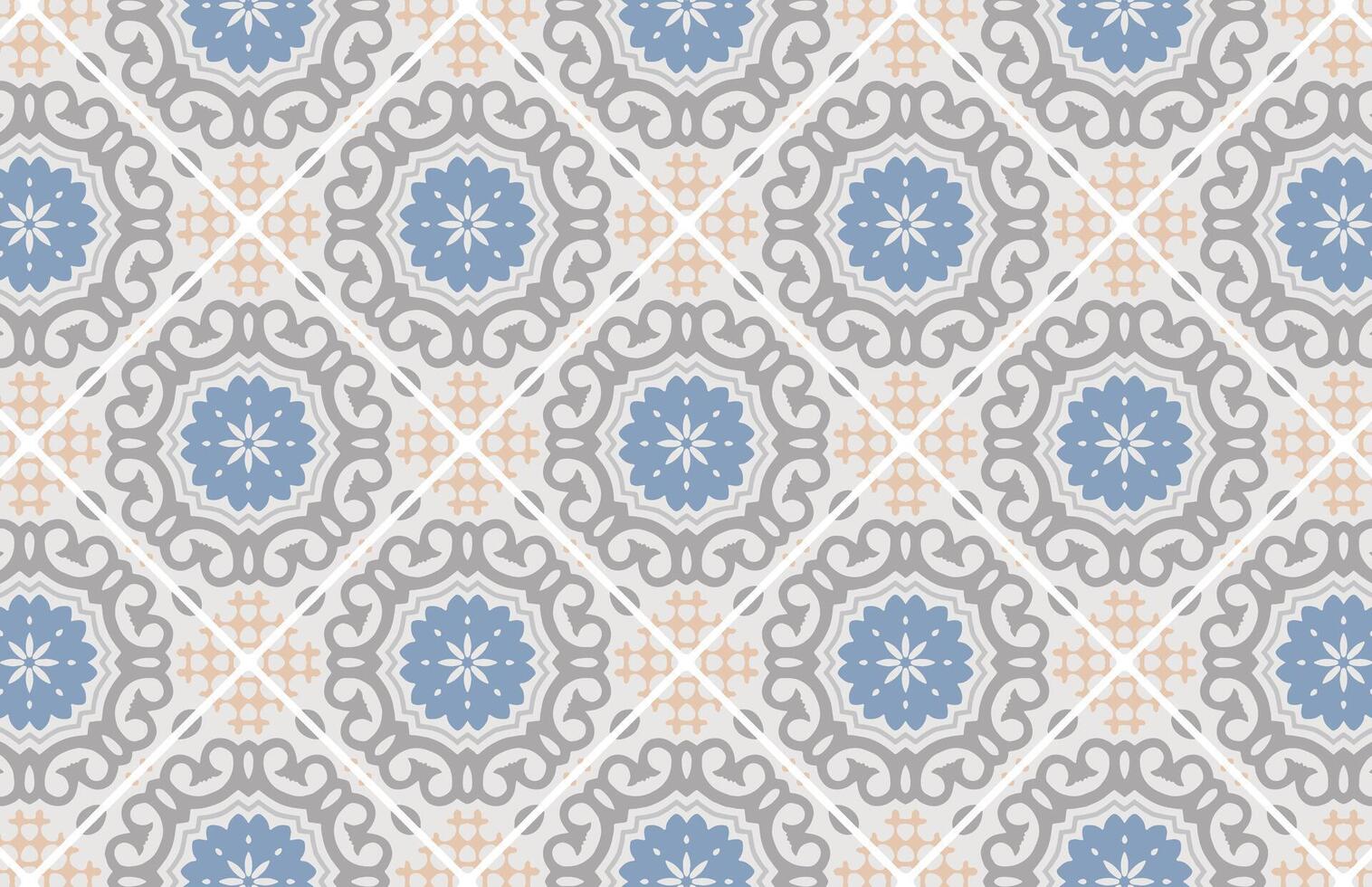 Colorful royal tile wall design pattern vector