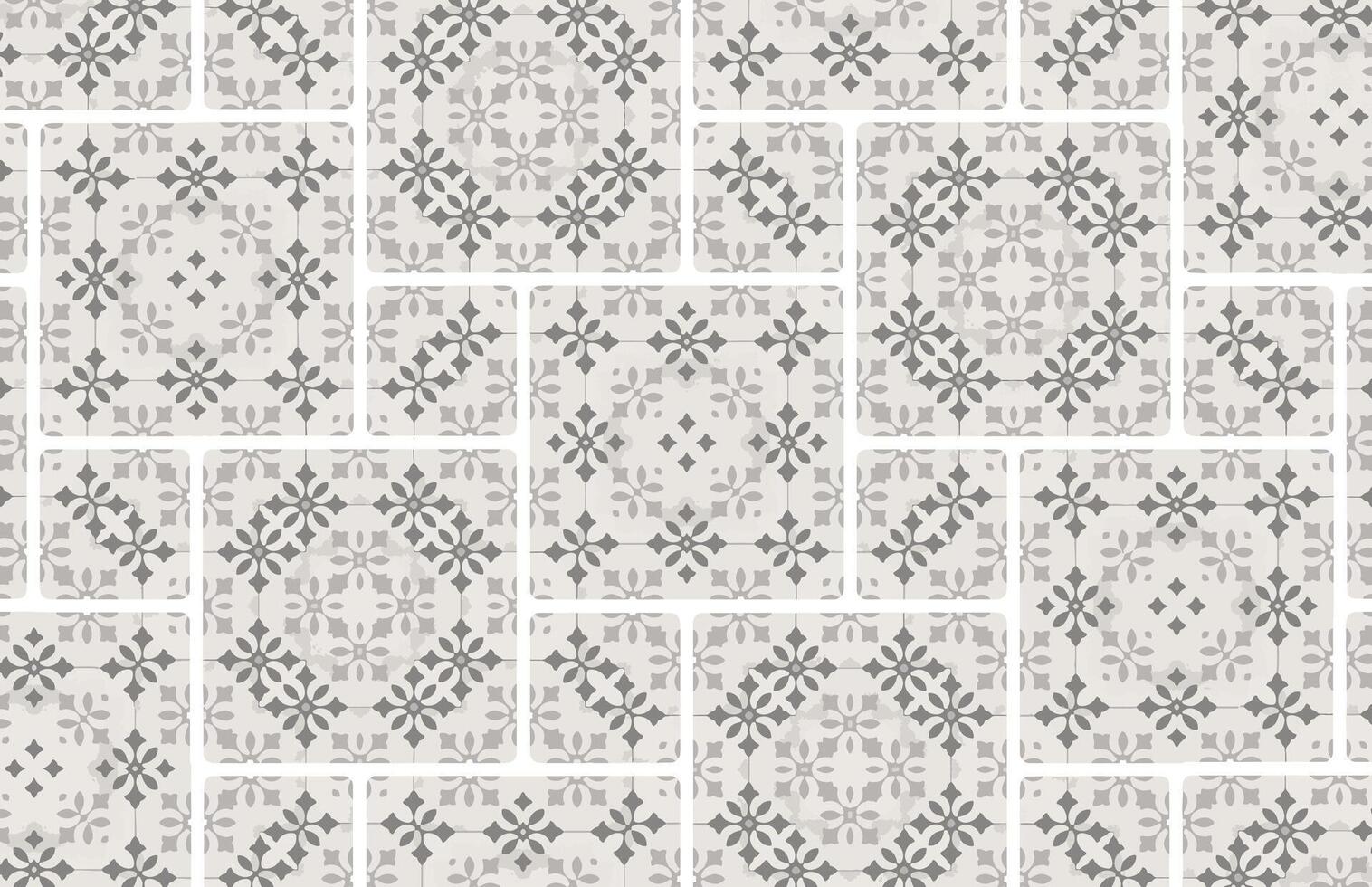 Old style tile wall design pattern vector