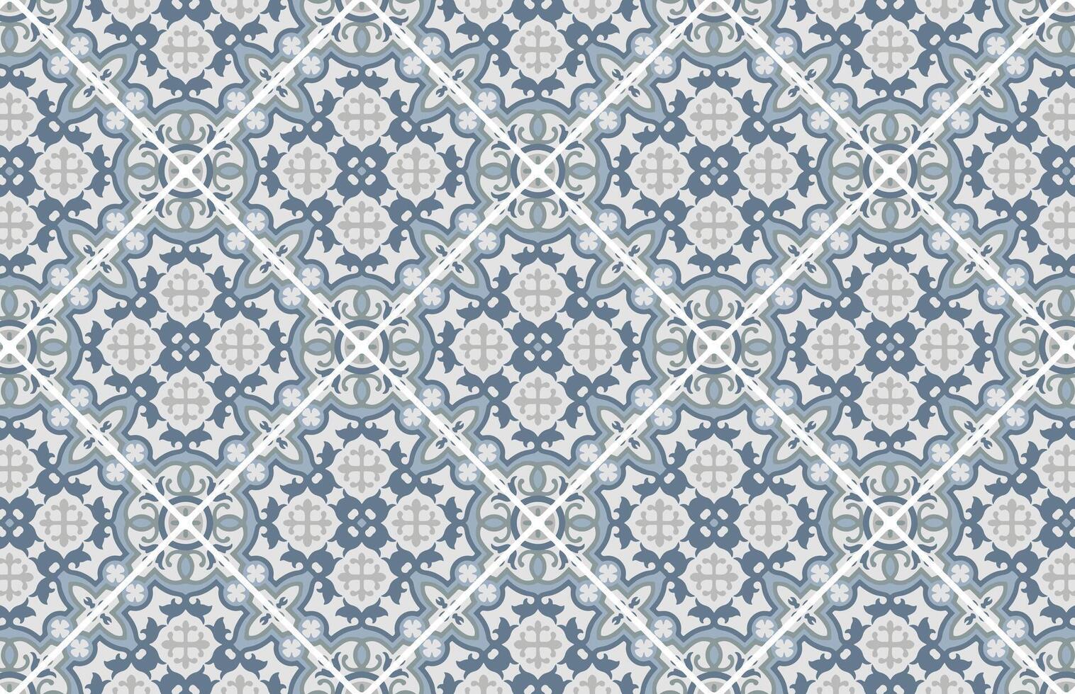 Geometric gray grunge tile pattern vector