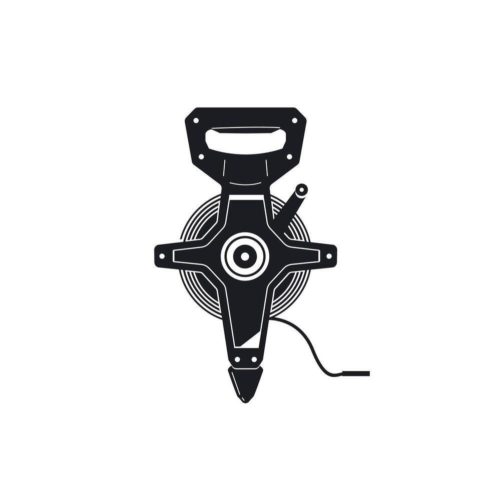 Measuring tool logo illustration, meter roll silhouette suitable for music stores and communities vector
