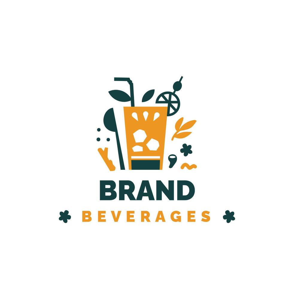 Drink logo design with toppings for various cafe and restaurant uses vector