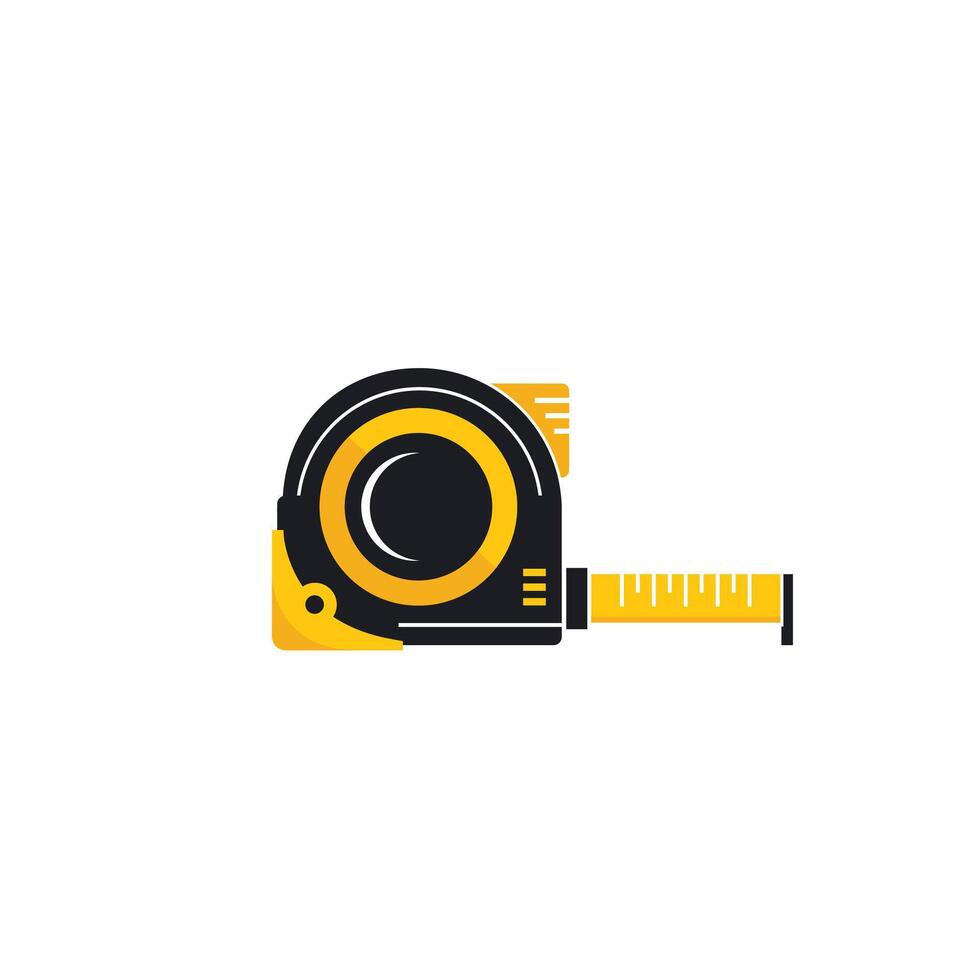 Measuring tool logo illustration, meter roll suitable for music stores and communities vector