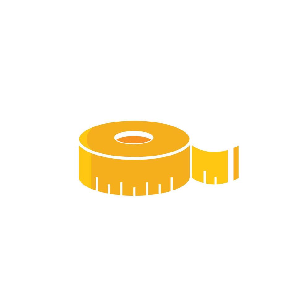 Measuring tool logo illustration, meter roll suitable for music stores and communities vector