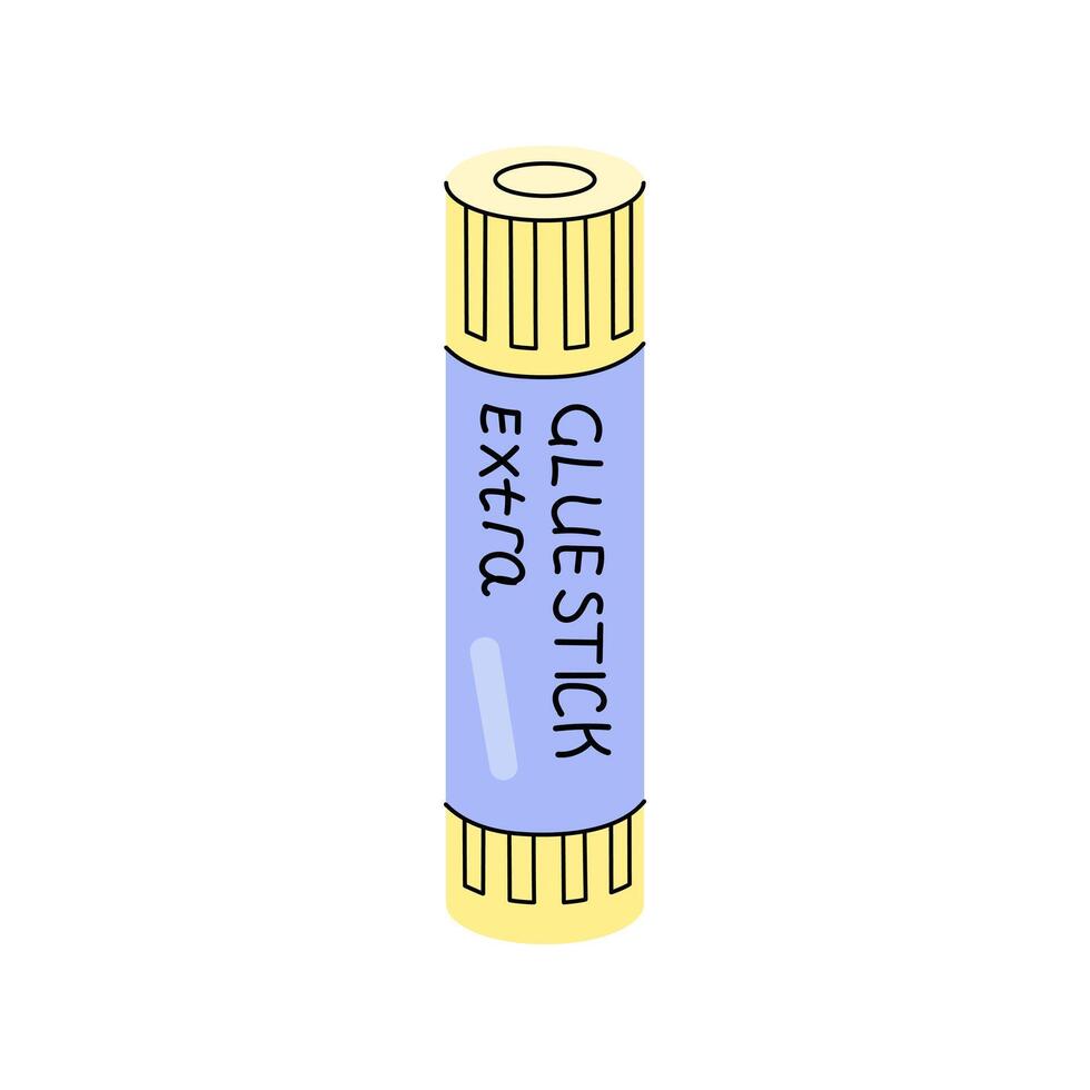 school and office supplies Illustration. Flat style glue stick sketch. Back to School. School essential illustration. vector
