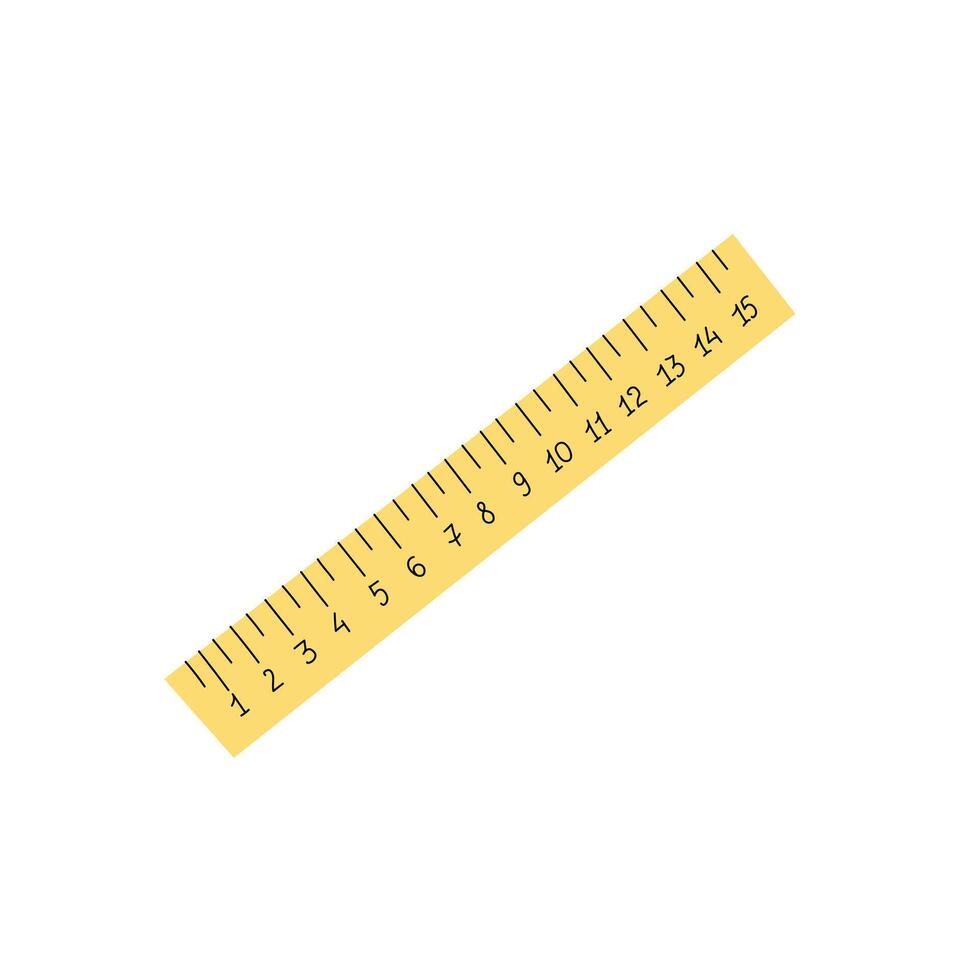Back to School. School essential illustration. Flat style ruler sketch. vector