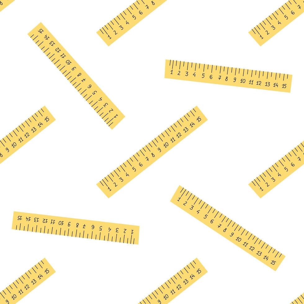 Back to School. School essential illustration. Flat style ruler seamless pattern. vector