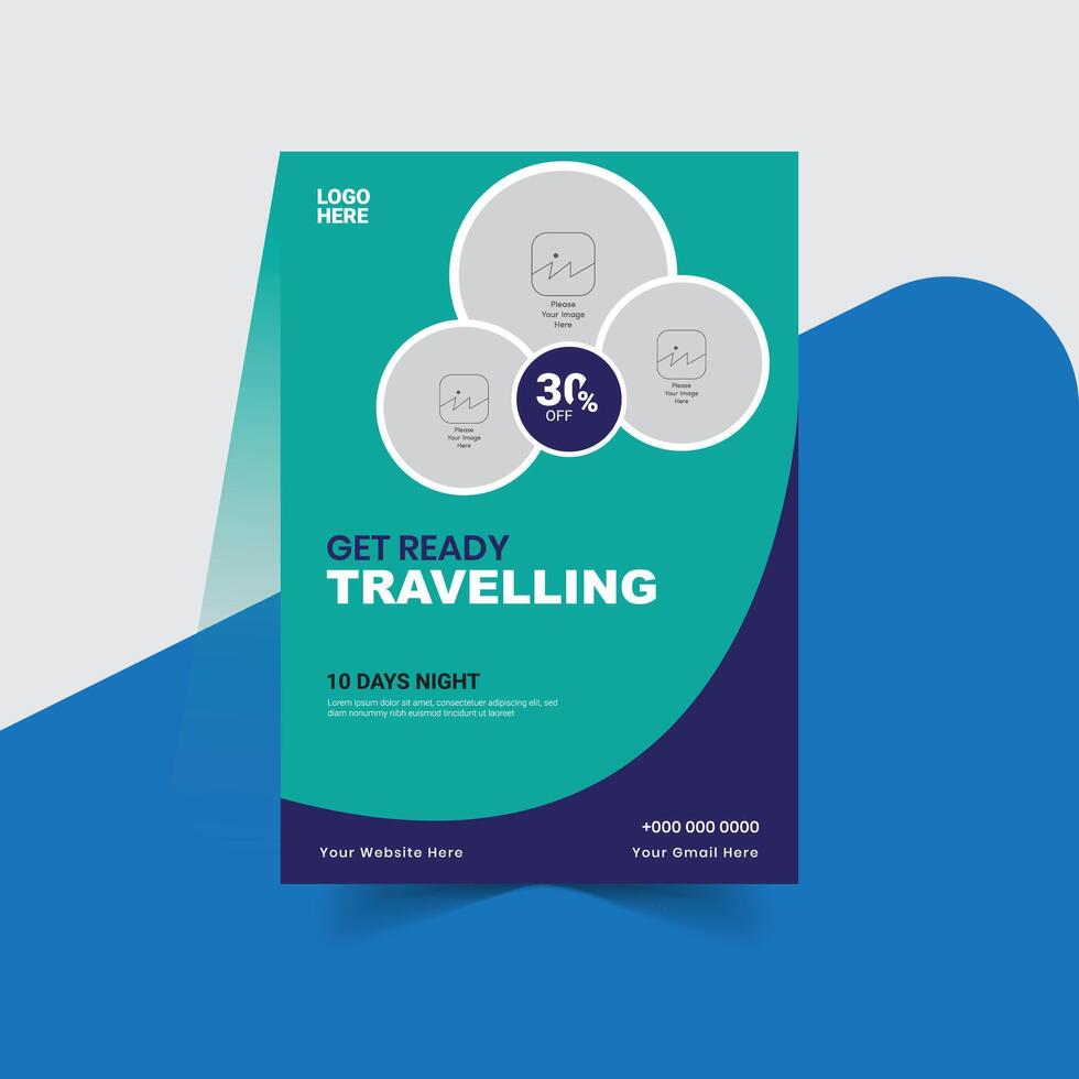 Travel and tour business flyer social media post template vector