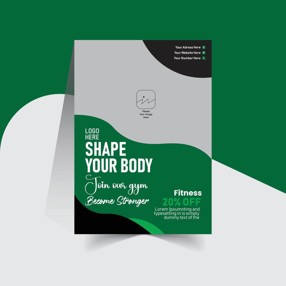 Gym Background Vertical Exercise flyer template desing for social media post vector