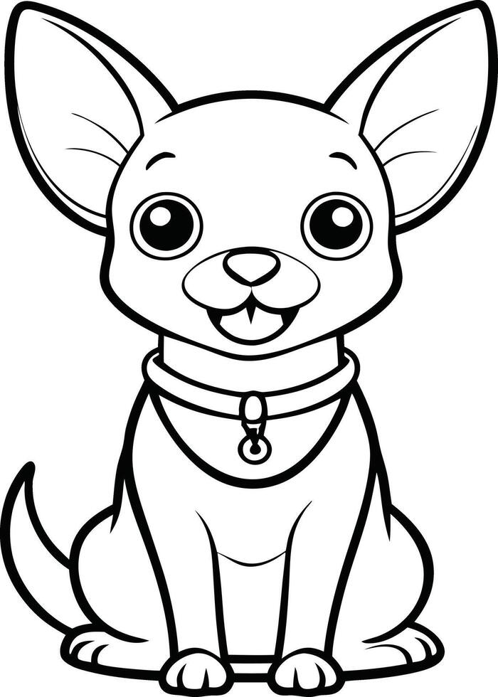 chihuahua dog coloring pages vector