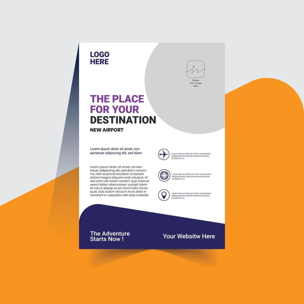 Travel destination flyer template design for social media post vector